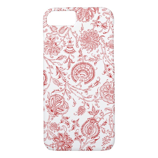 Rot-Weiß-Blume Case-Mate iPhone Hülle (Rückseite)