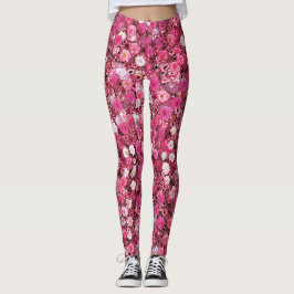 Rot-Weiß-Blume Leggings