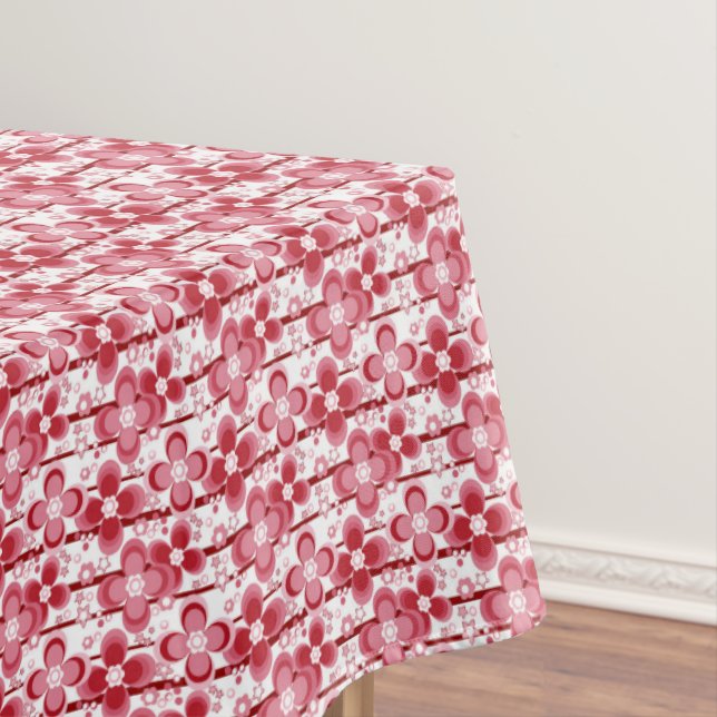 Rot-Weiß-Blumenmuster Tischdecke (Beispiel)