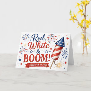 Rot, Weiß & Boom! Patriotische Grußkarte Karte