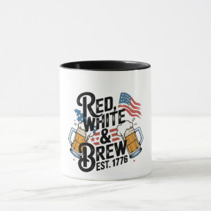 Rot Weiß & Brau Est 1776 4. Juli 250. USA  Tasse