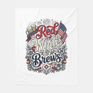 Rot Weiß & Brauereien Patriotisches Bier-Shirt-Des Fleecedecke