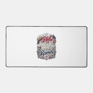 Rot Weiß & Brews Patriotisches Bier-Shirt-Design_1 Schreibtischunterlage