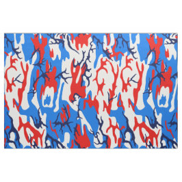 Rot-Weiß-Camouflage und Blau Stoff