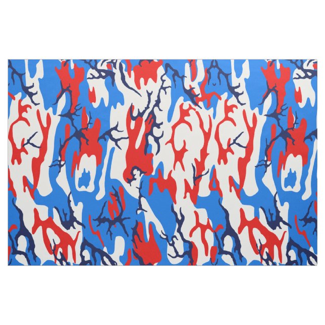 Rot-Weiß-Camouflage und Blau Stoff (Fat Quarter (45,7 x 55,9 cm))