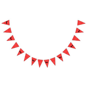Rot-Weiß-Dackel-Jagd-Party-Banner Wimpelkette