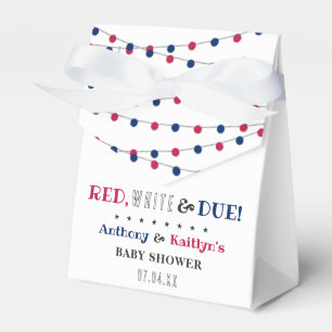 Rot, Weiß & Due! Babydusche am 4. Juli Geschenkschachtel