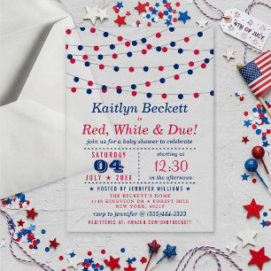 Rot, Weiß & Fällig 4. Juli Babyshower Acryleinladungen