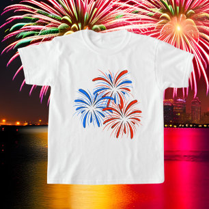 Rot-Weiß-Feuerwerk Patriotische Feuerwerk Juli 4. T-Shirt