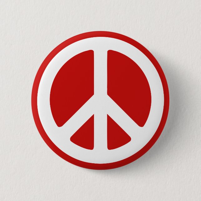 Rot-Weiß-Friedenssymbol Button (Vorderseite)
