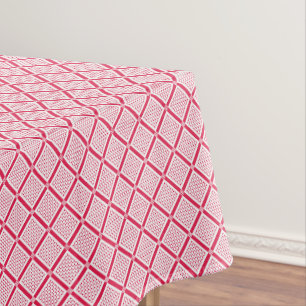 Rot-Weiß geometrisches kariertes Muster Retro Tischdecke