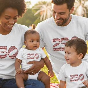 Rot-Weiß-Gestreift Blaue Sterne Amerika 250. Gebur T-Shirt