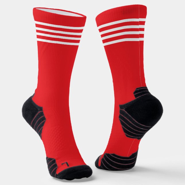 Rot-Weiß-Gestreift  Socken (Gewinkelt)