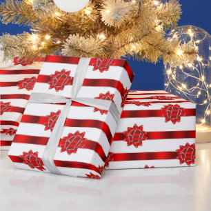 Rot-Weiß gestreifte Weihnachtsbögen Feiertage Geschenkpapier