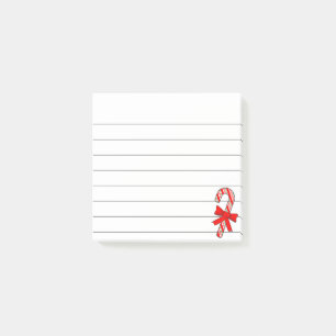 Rot-Weiß-Gestreiftes Weihnachts-Zeichenpapier mit  Post-it Klebezettel