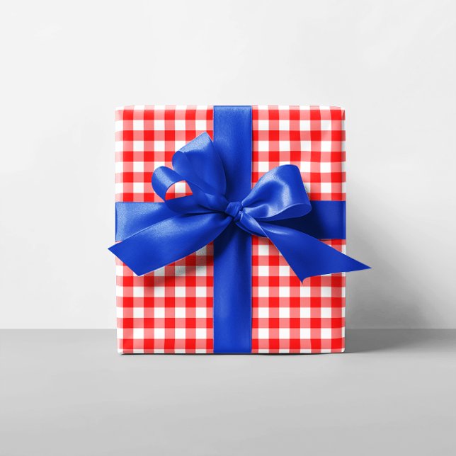 Rot-Weiß Gingham Geschenkpapier (Red and White Gingham Wrapping Paper)