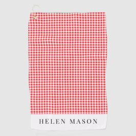 Rot-Weiß-Gingham-kariert Golfhandtuch