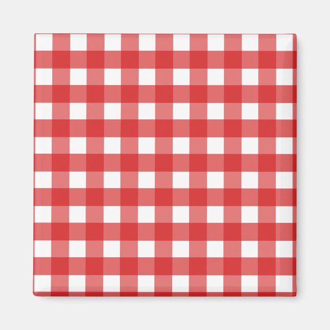 Rot-Weiß-Gingham Magnet (Vorne)