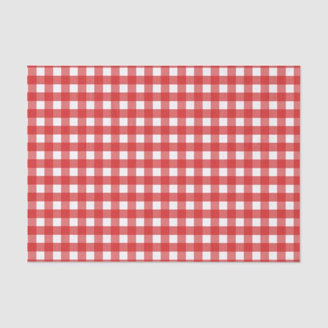 Rot-Weiß-Gingham Seidenpapier (Vorderseite)