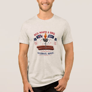 Rot, Weiß & GRILLEN - Sizzle. Feiern Sie. Wieder v Tri-Blend Shirt