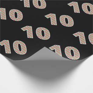Rot, Weiß, Grün "10" 10. Veranstaltung am Weihnach Geschenkpapier
