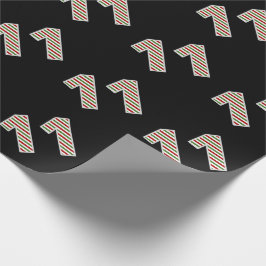 Rot, Weiß, Grün "11" 11. Veranstaltung am Weihnach Geschenkpapier