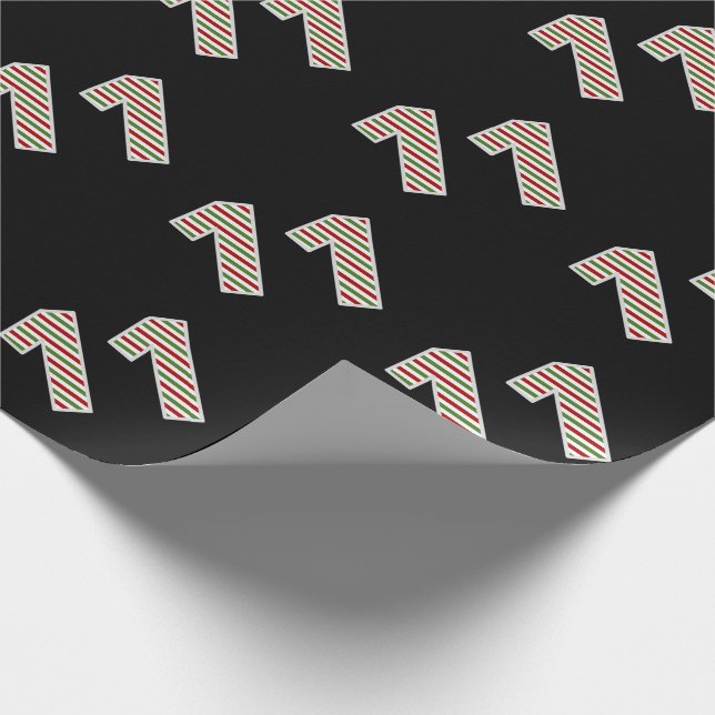 Rot, Weiß, Grün "11" 11. Veranstaltung am Weihnach Geschenkpapier (Ecke)