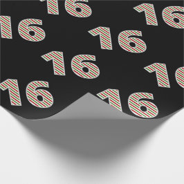 Rot, Weiß, Grün "16" 16. Veranstaltung am Weihnach Geschenkpapier