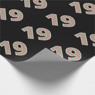 Rot, Weiß, Grün "19" 19. Veranstaltung am Weihnach Geschenkpapier