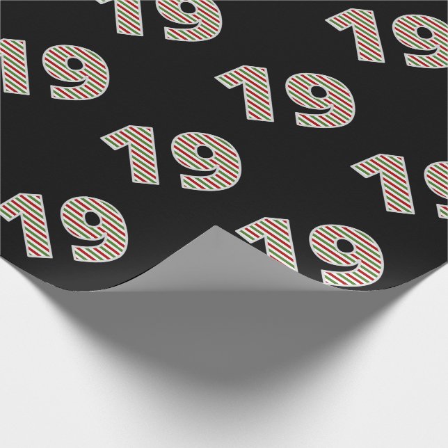 Rot, Weiß, Grün "19" 19. Veranstaltung am Weihnach Geschenkpapier (Ecke)