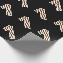 Rot, Weiß, Grün "1" 1. Veranstaltung am Weihnachts Geschenkpapier