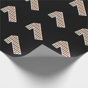 Rot, Weiß, Grün "1" 1. Veranstaltung am Weihnachts Geschenkpapier