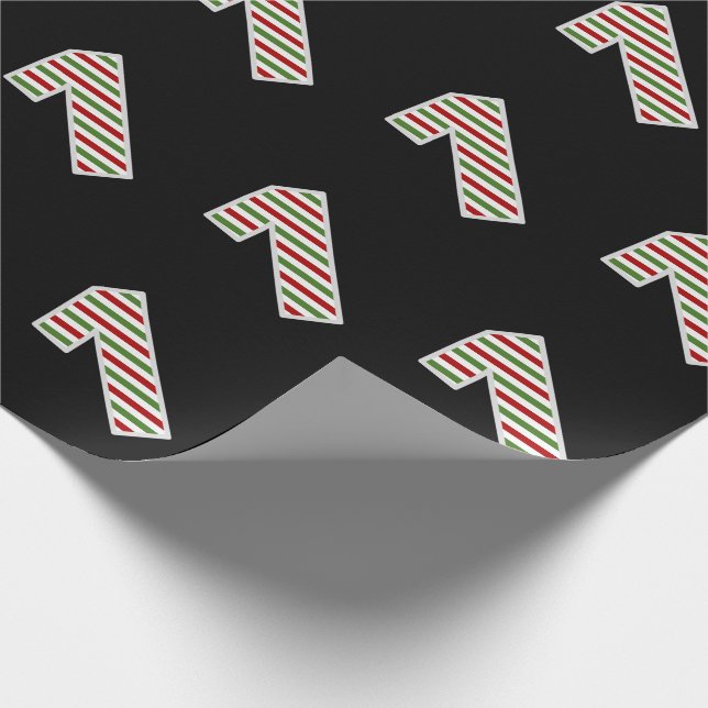 Rot, Weiß, Grün "1" 1. Veranstaltung am Weihnachts Geschenkpapier (Ecke)