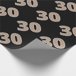 Rot, Weiß, Grün "30" 30. Veranstaltung am Weihnach Geschenkpapier