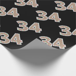 Rot, Weiß, Grün "34" 34. Veranstaltung am Weihnach Geschenkpapier