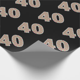 Rot, Weiß, Grün "40" 40. Veranstaltung am Weihnach Geschenkpapier