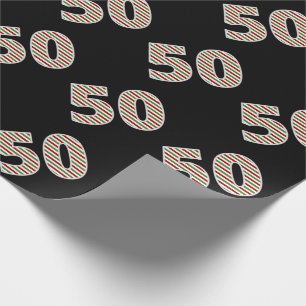 Rot, Weiß, Grün "50" 50. Veranstaltung am Weihna Geschenkpapier