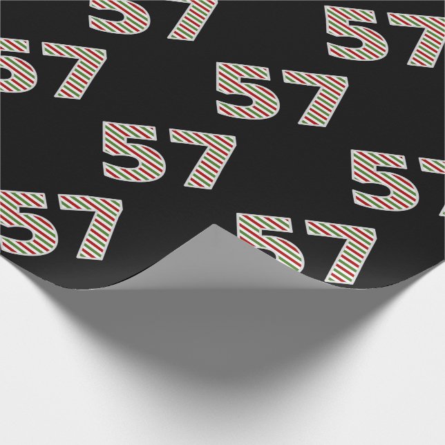 Rot, Weiß, Grün "57" 57. Veranstaltung am Weihnach Geschenkpapier (Ecke)