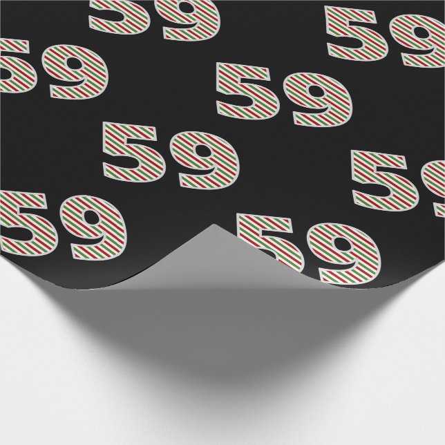 Rot, Weiß, Grün "59" 59. Veranstaltung am Weihnach Geschenkpapier (Ecke)