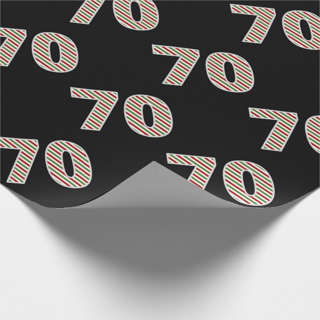 Rot, Weiß, Grün "70" 70. Veranstaltung am Weihnach Geschenkpapier (Ecke)