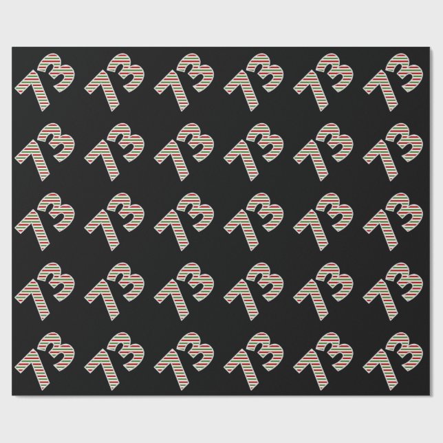 Rot, Weiß, Grün "73" 73. Veranstaltung am Weihnach Geschenkpapier (Flach)