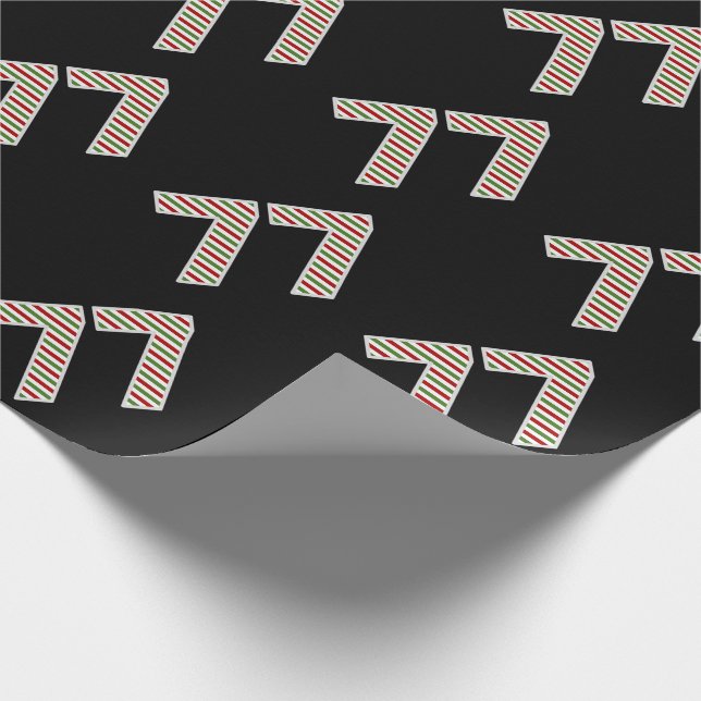 Rot, Weiß, Grün "77" 77. Veranstaltung am Weihnach Geschenkpapier (Ecke)