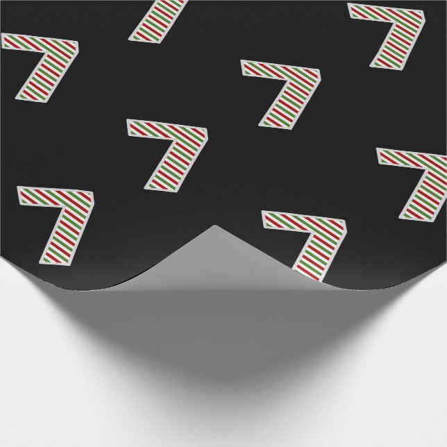 Rot, Weiß, Grün "7" 7. Veranstaltung am Weihnachts Geschenkpapier (Ecke)