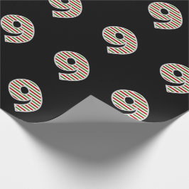 Rot, Weiß, Grün "9" 9. Veranstaltung am Weihnachts Geschenkpapier