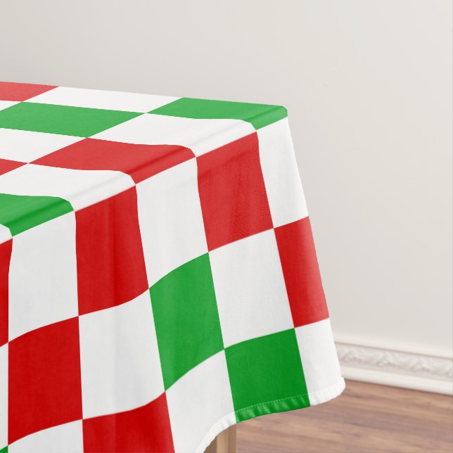 Rot Weiß Grün Kariertes Musterdesign  Tischdecke (Beispiel)