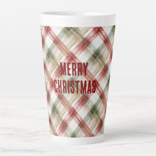 Rot Weiß Grün Kariertes Streifen Weihnachten Milchtasse