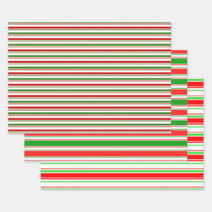 Rot, Weiß, Grüne Weihnachtsmuster Geschenkpapier Set