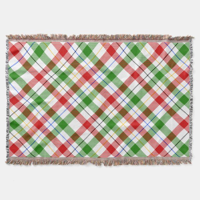 Rot-Weiß-Grünes Flanell-Karo-Design  Decke (Vorderseite)