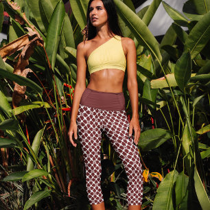 Rot & Weiß Hanabishi FloralMuster Capri Leggings