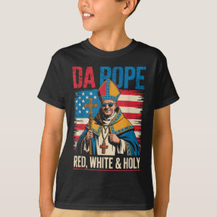 Rot Weiß Heiliger Papst Aus Amerika Chicago Papst T-Shirt
